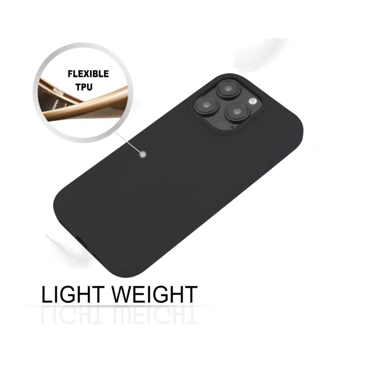 JOIGO - Carcasa Para iPhone 16 Pro Max Goma Negro