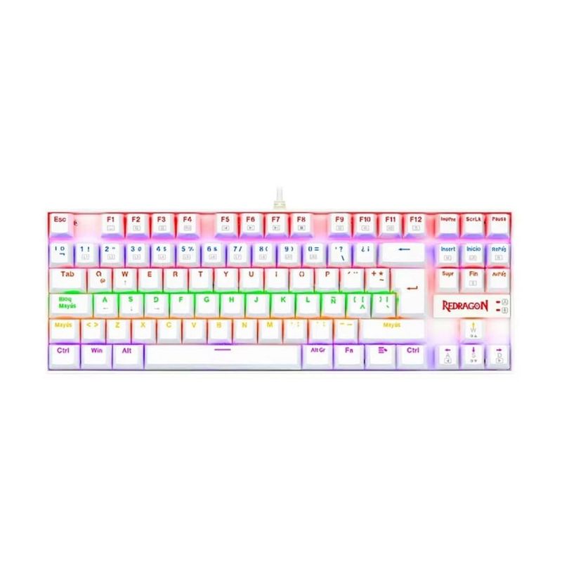 REDRAGON - Teclado Mecánico Kumara White Rainbow Redragon Switch Red
