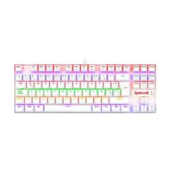 REDRAGON - Teclado Mecánico Kumara White Rainbow Switch Red