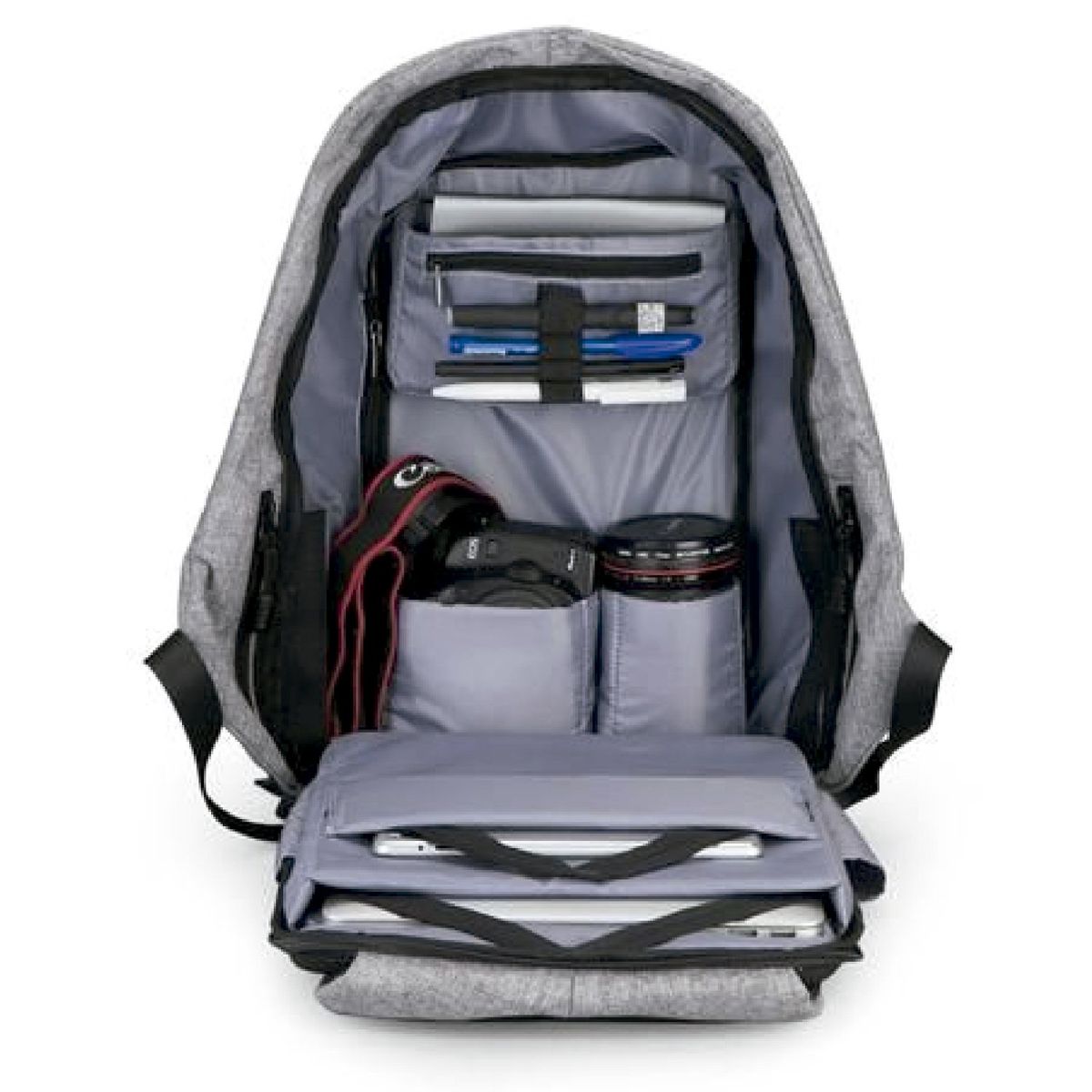 GENERICO - Mochila Antirrobo Impermeable Usb Color Gris - SC