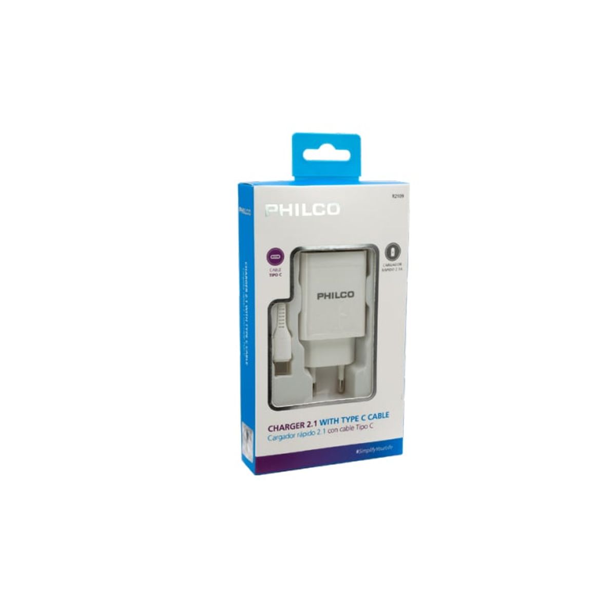 PHILCO - Cargador Philco Rápido USB Cable Tipo C PHILCO