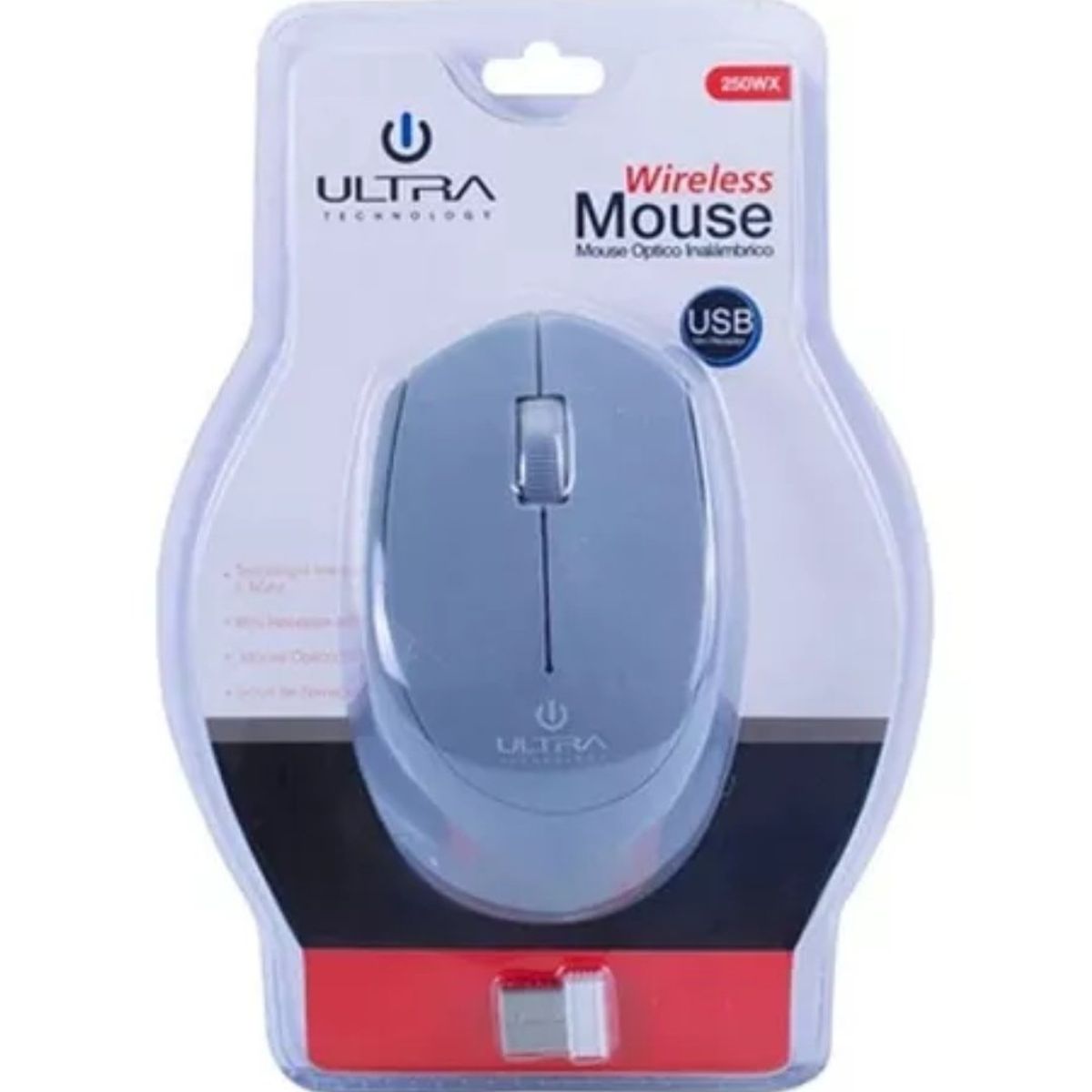 ULTRA - MOUSE OPTICO INALAMBRICO ULTRA GRIS ULTRA