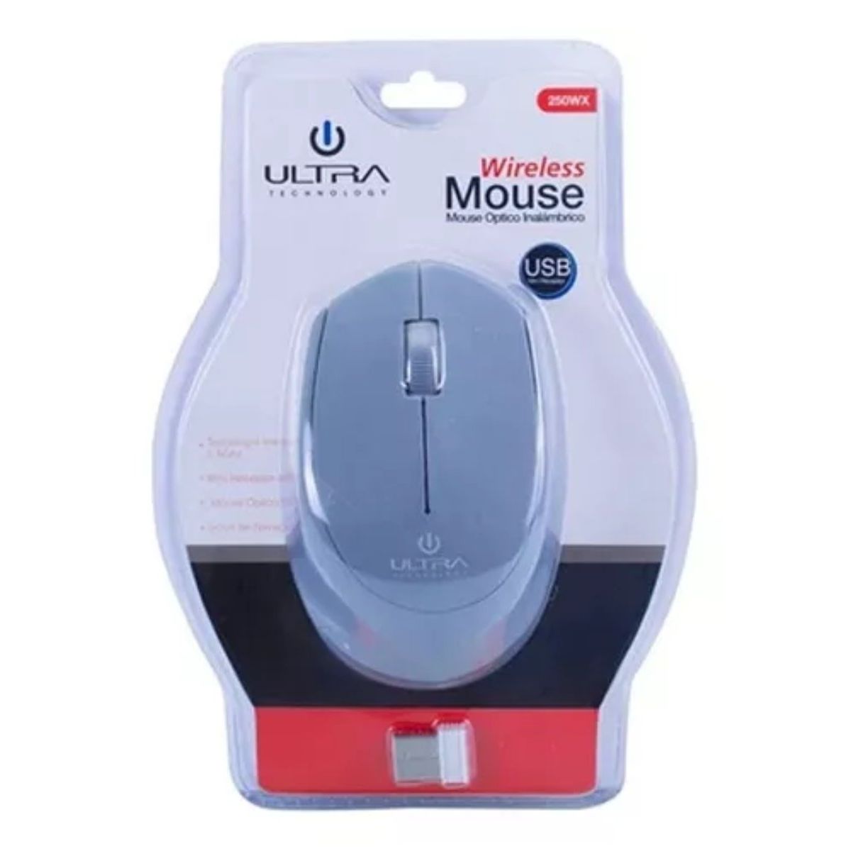 ULTRA - MOUSE OPTICO INALAMBRICO ULTRA GRIS ULTRA