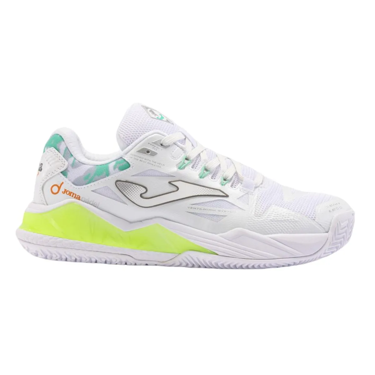 JOMA - Zapatilla Pádel Mujer Spin 24 Blanco Verde Joma