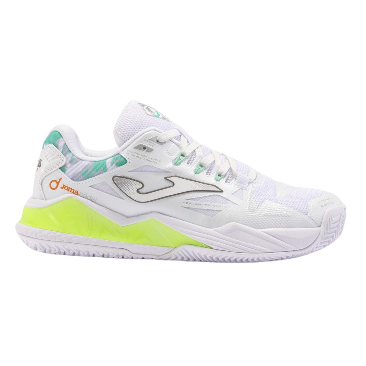 JOMA - Zapatilla Pádel Mujer Spin 24 Blanco Verde Joma