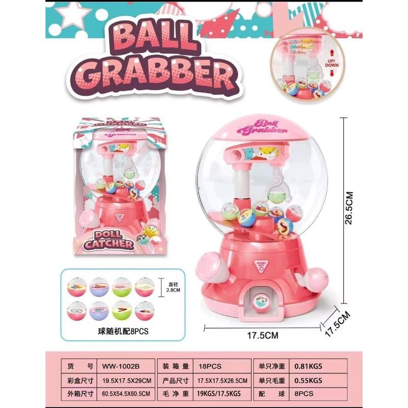 GENERICO - MAQUINA EXPENDEDORA DE MINI PELOTAS O MAQUINA DE GARRAS ROSA
