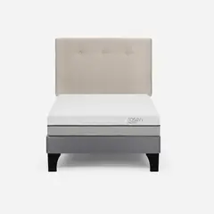 ROSEN - Cama Europea Pratta 1,5 Pl Pata Madera +Respaldo New Bennet