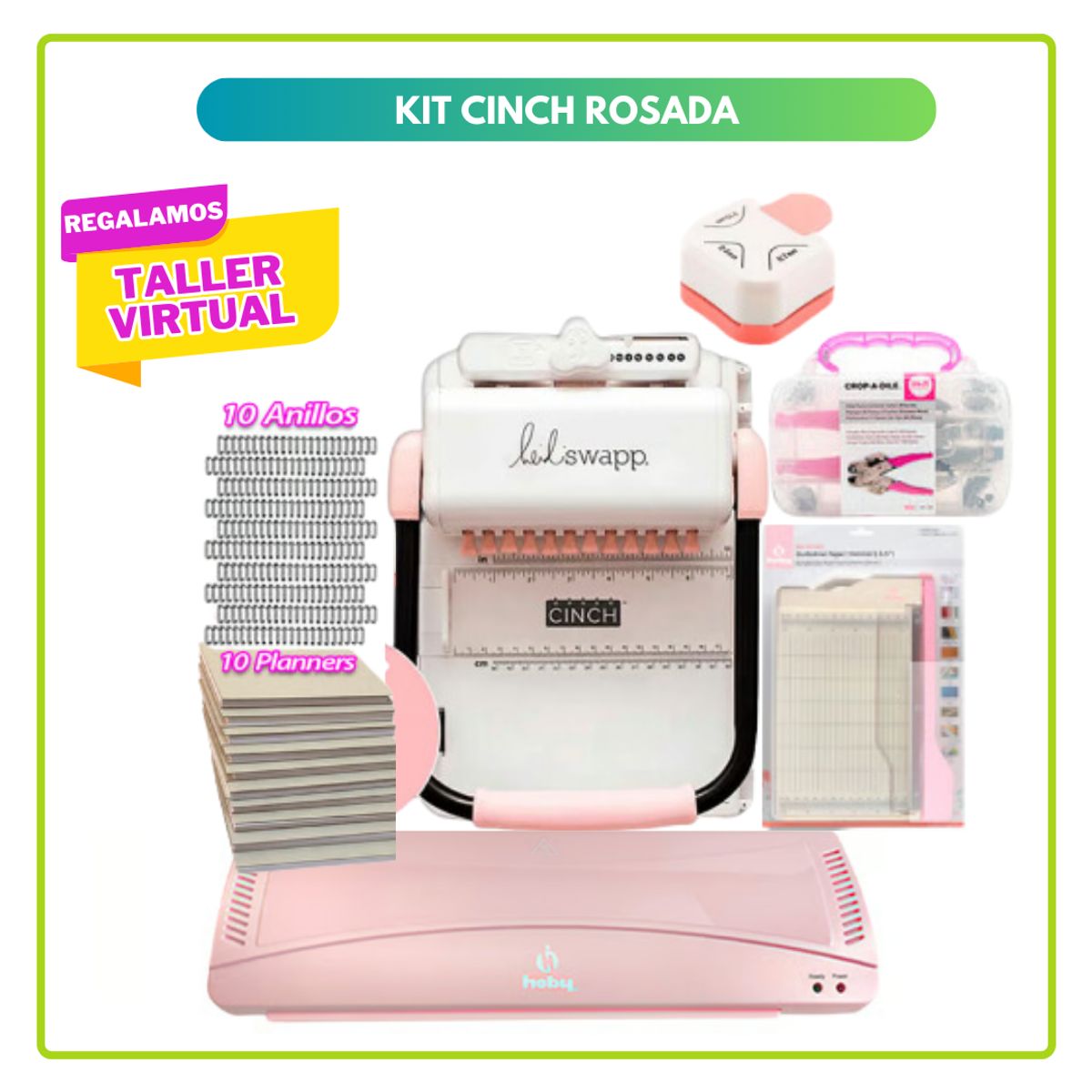 AMERICAN CRAFTS - Cinch rosada laminadora  kit de herramientas S52