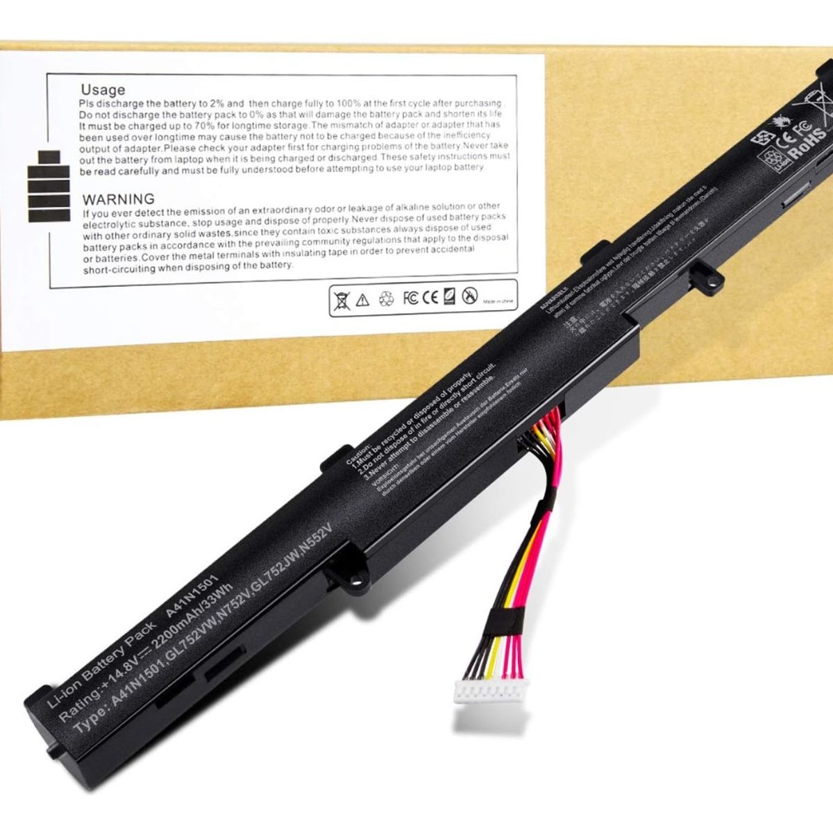 GENERICO - Bateria a41n1501 Para Asus Gl752 N552v N752 Series Nueva