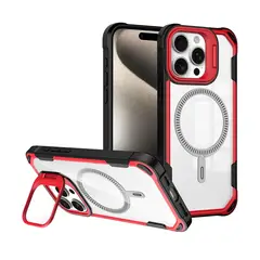 JOIGO - Carcasa Con Soporte Para iPhone 16 Pro Magsafe Rojo