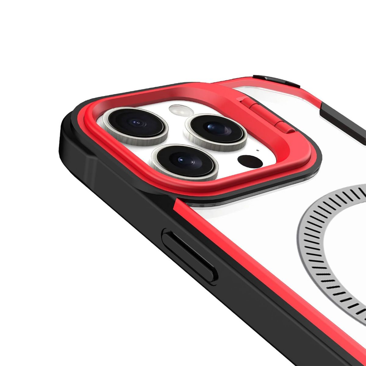 JOIGO - Carcasa Con Soporte Para iPhone 16 Pro Magsafe Rojo