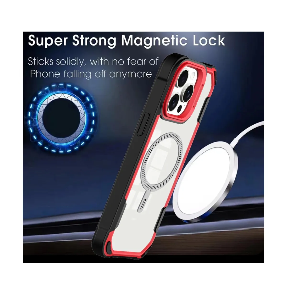JOIGO - Carcasa Con Soporte Para iPhone 16 Pro Magsafe Azul