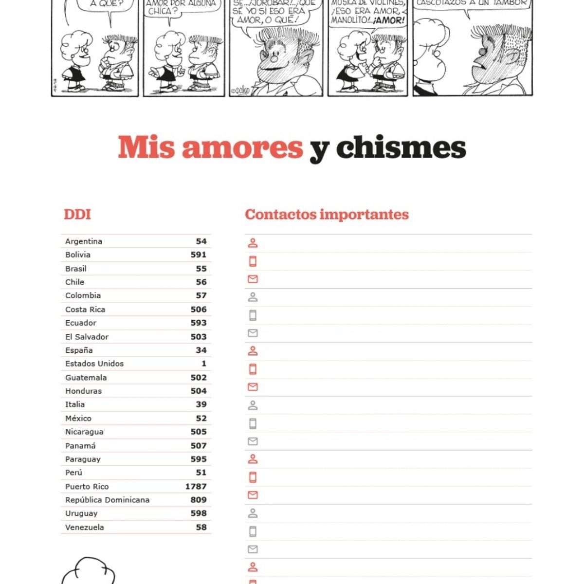 TOP10BOOKS - LIBRO Mafalda 2025 Anillada Modulos Amarilla