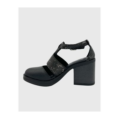 Imagen 2 del producto Sandalia para mujer con taco y hebilla Negro