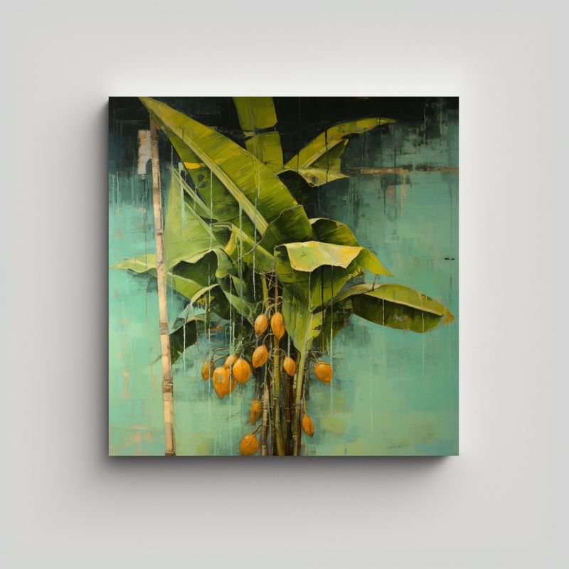 GENERICO - Pintura Abstracta De Una Bananera En Estilo 80x80 Cm