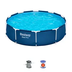 BESTWAY - Piscina estructural redonda steel pro+bomba prism