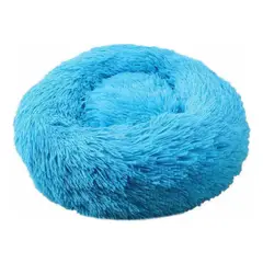 GENERICO - Cama De Felpa 70cm Para Mascotas Ideal Para Invierno Celeste