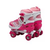 Patines 4 Ruedas Mas Protección Para Niñas Talla M Rosa