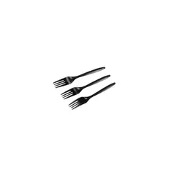 GENERICO - Tenedor Plástico Negro 14cm 20pcs