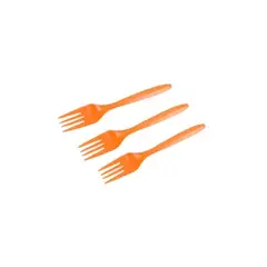 GENERICO - Tenedor Plástico Naranja 20pcs 14cm