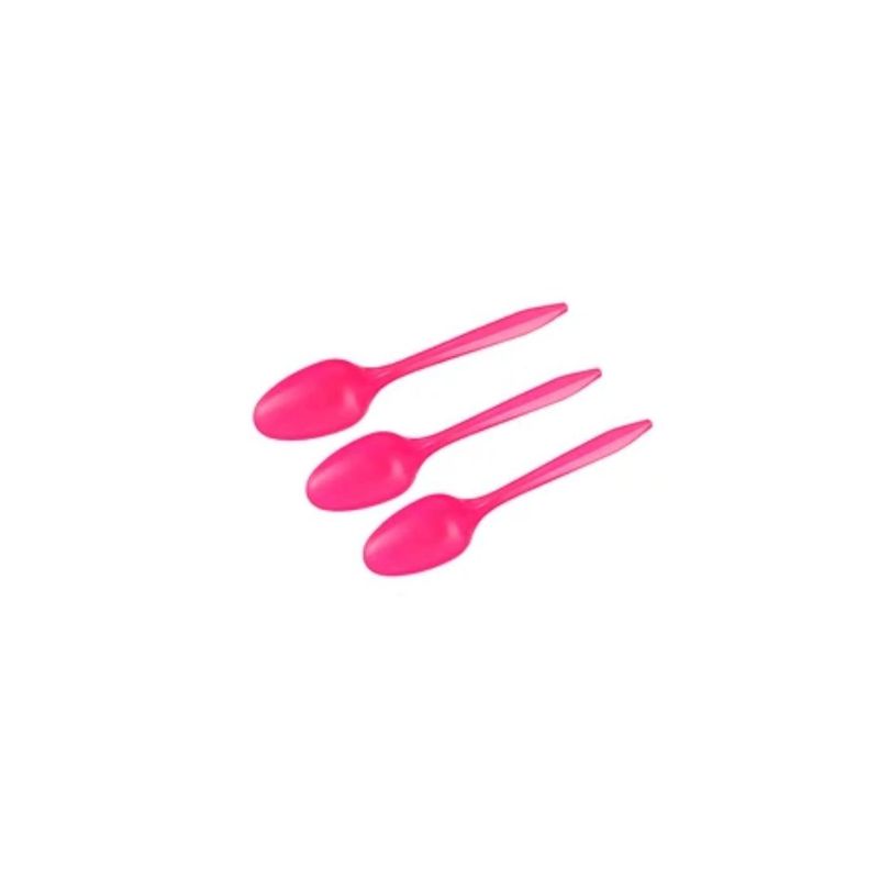GENERICO - Cucharas Plásticas Fucsia 20pcs 14cm