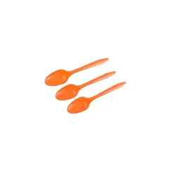 GENERICO - Cucharas Plásticas Naranja 20pcs 14cm