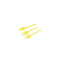 GENERICO - Tenedores Plásticos Color Amarillo 20pcs 14cm