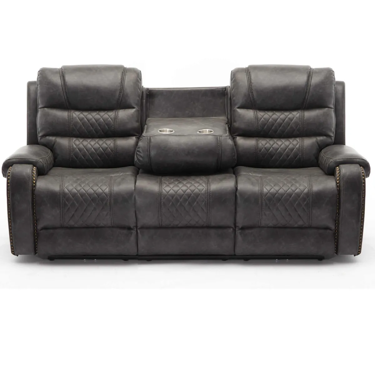 ECOMUSO - SOFA RECLINABLE 3 CUERPOS ELECTRICO HARRY GRIS ECOMUSO