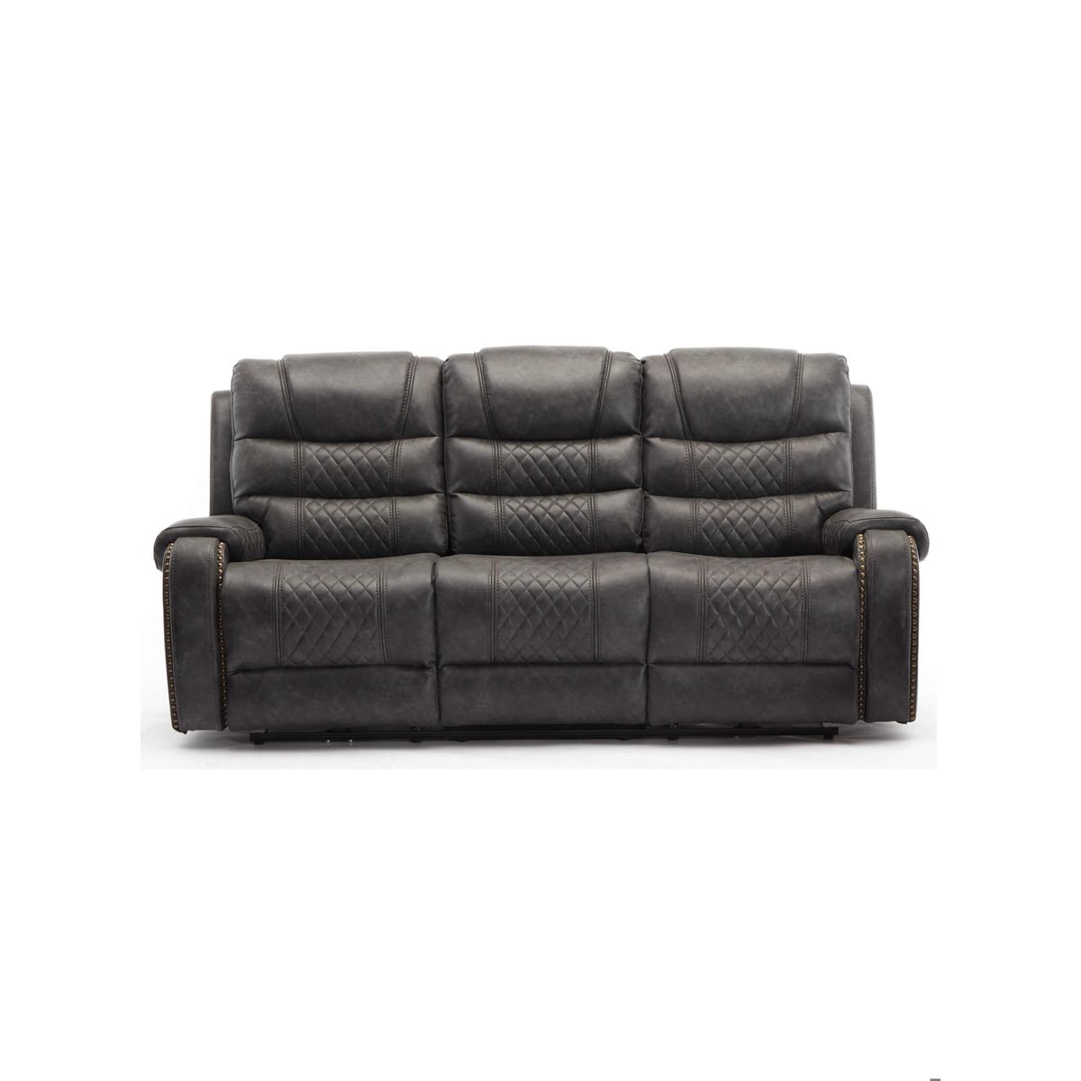 ECOMUSO - SOFA RECLINABLE 3 CUERPOS ELECTRICO HARRY GRIS ECOMUSO