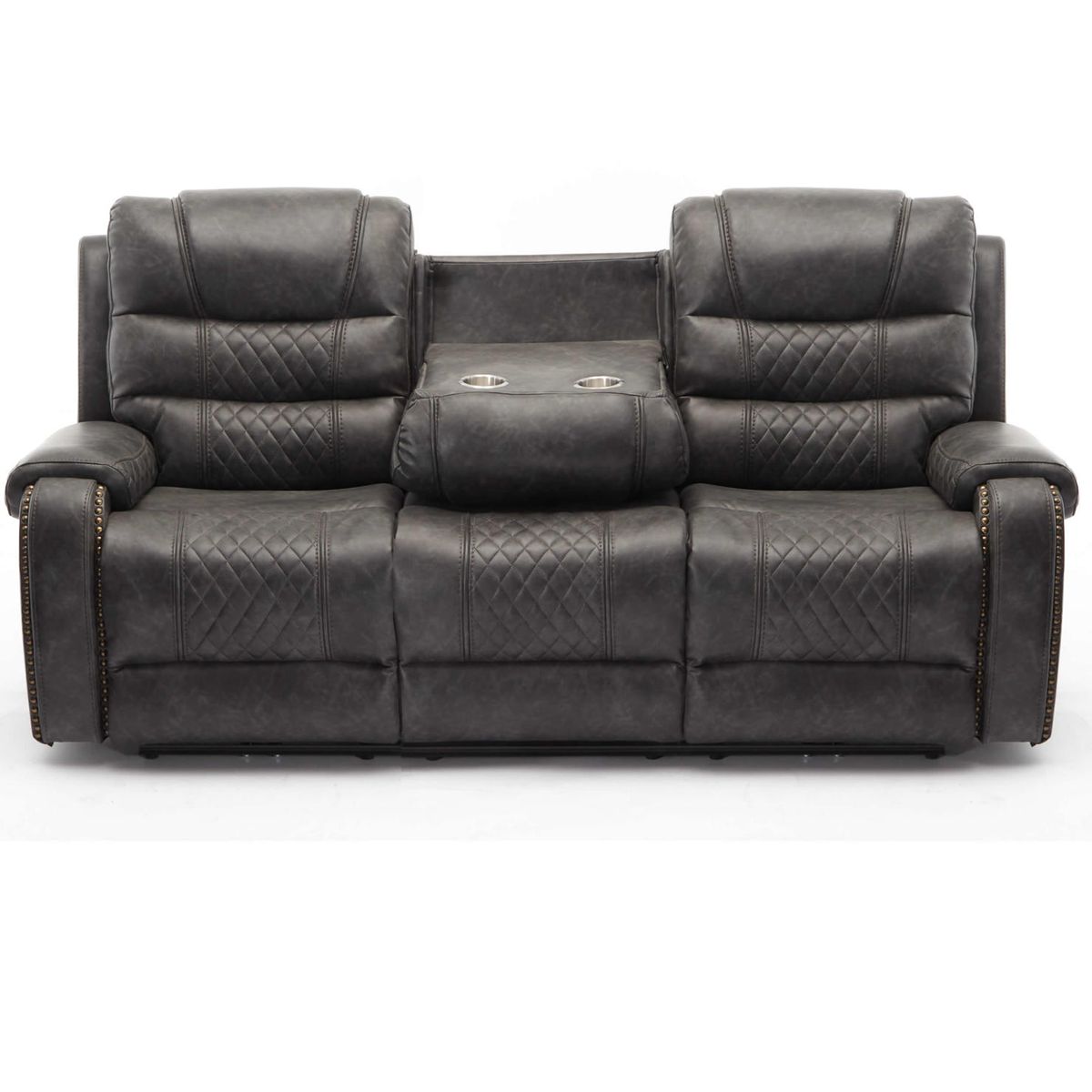 ECOMUSO - SOFA RECLINABLE 3 CUERPOS ELECTRICO HARRY GRIS ECOMUSO