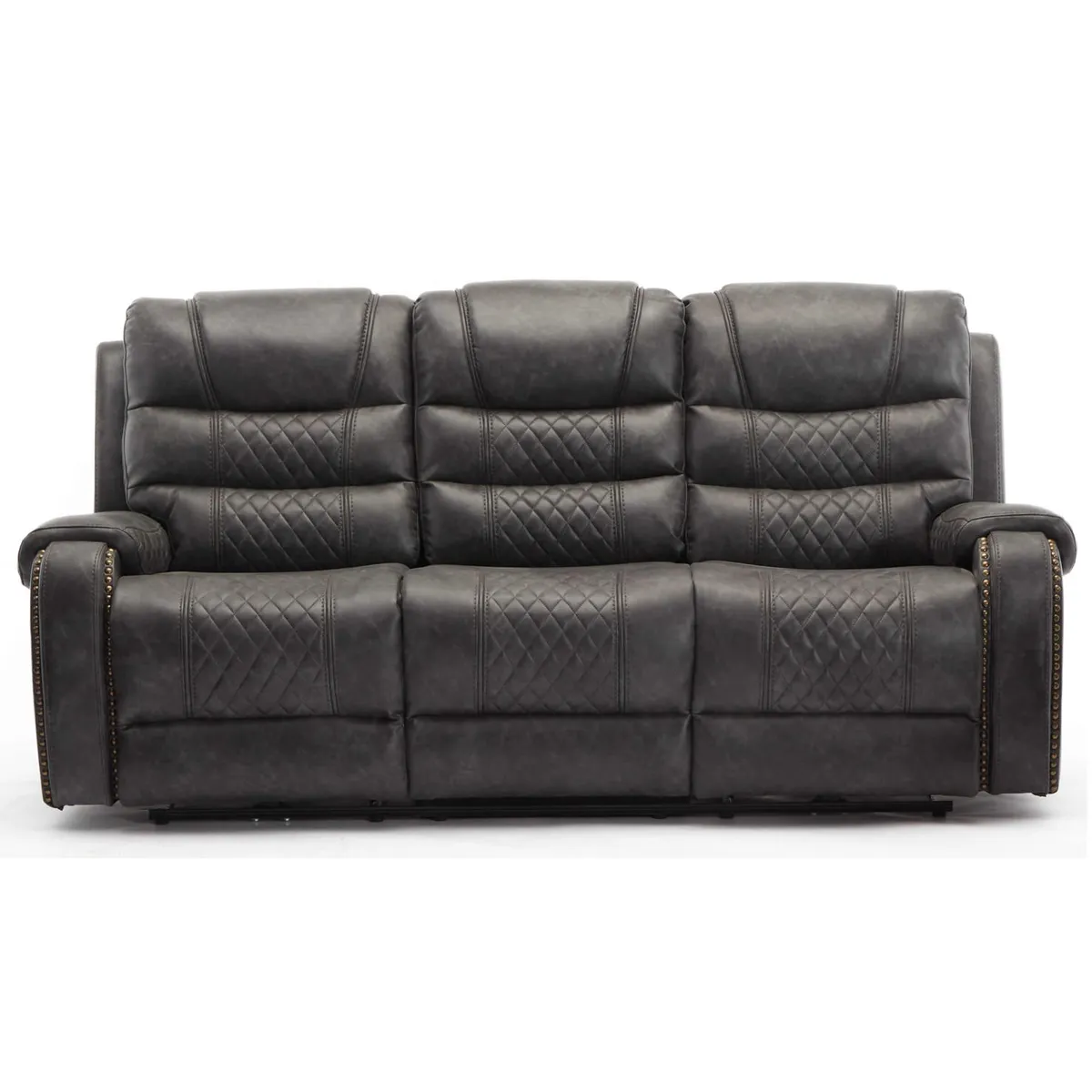 ECOMUSO - SOFA RECLINABLE 3 CUERPOS ELECTRICO HARRY GRIS ECOMUSO