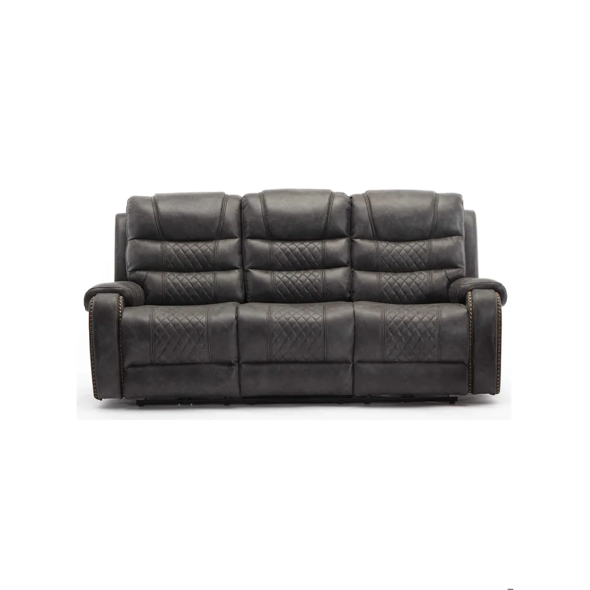 ECOMUSO - SOFA RECLINABLE 3 CUERPOS ELECTRICO HARRY GRIS ECOMUSO