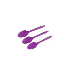 GENERICO - Cucharas Plásticas Morada 20pcs 14cm