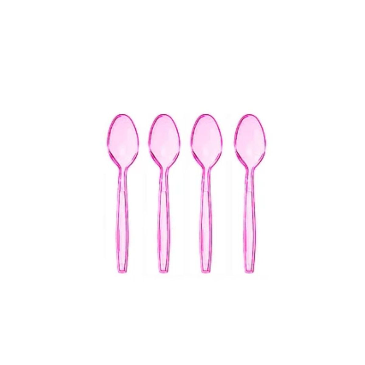 GENERICO - Cucharas Plasticas Rosa 12pcs 15cm