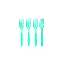 GENERICO - Tenedor Plastico Celeste 12pcs 16cm