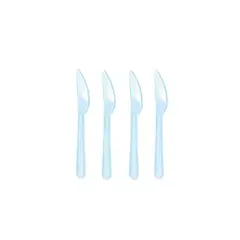 GENERICO - Cuhillos Plasticos Azul 12pcs 17cm