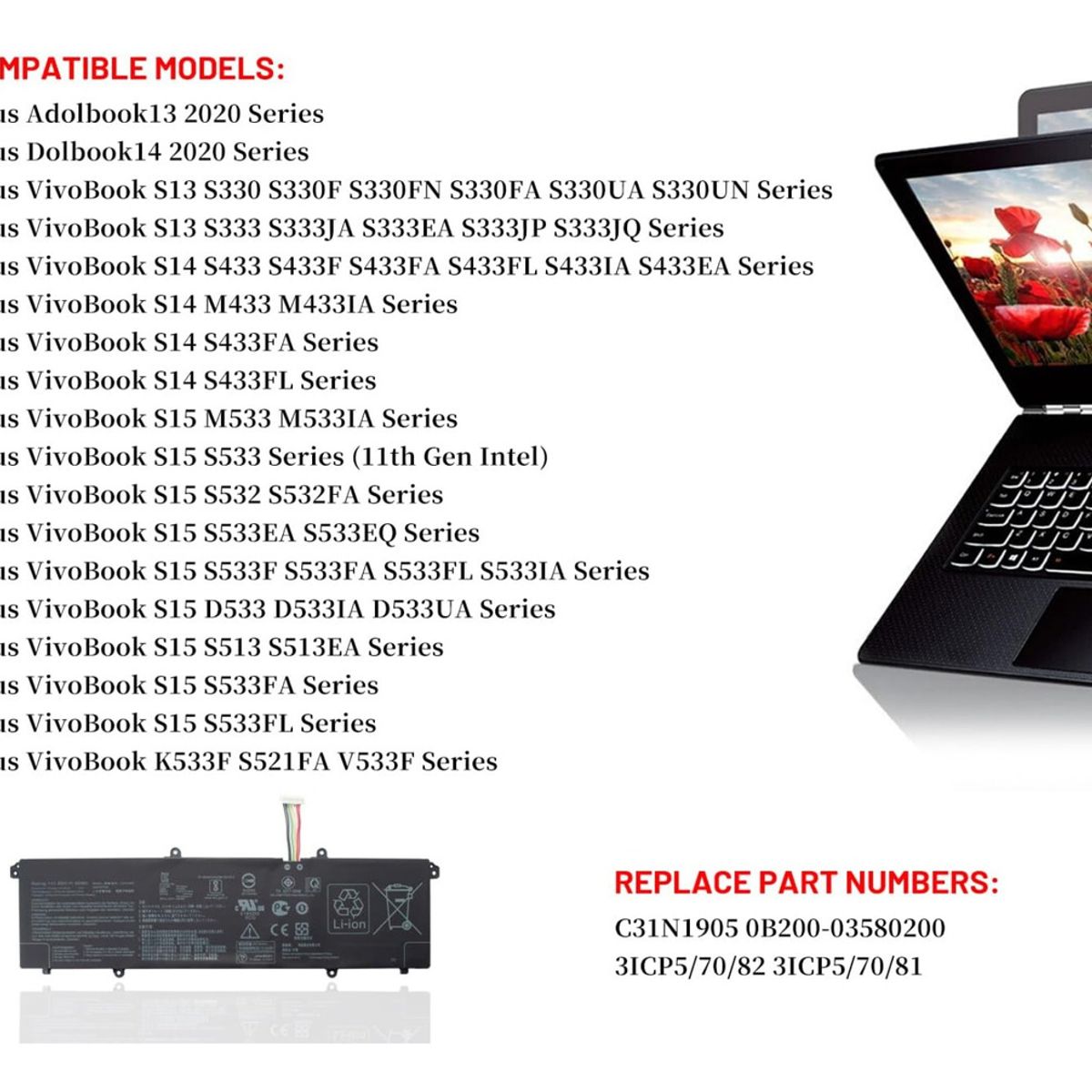 GENERICO - Bateria C31n1905 Para Asus Vivobook S14 S433 S433fa S433fl