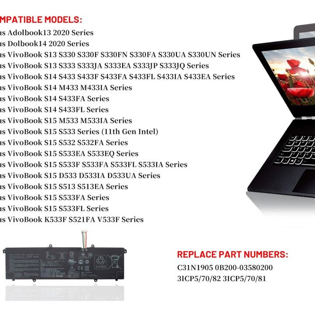 GENERICO - Bateria C31n1905 Para Asus Vivobook S14 S433 S433fa S433fl