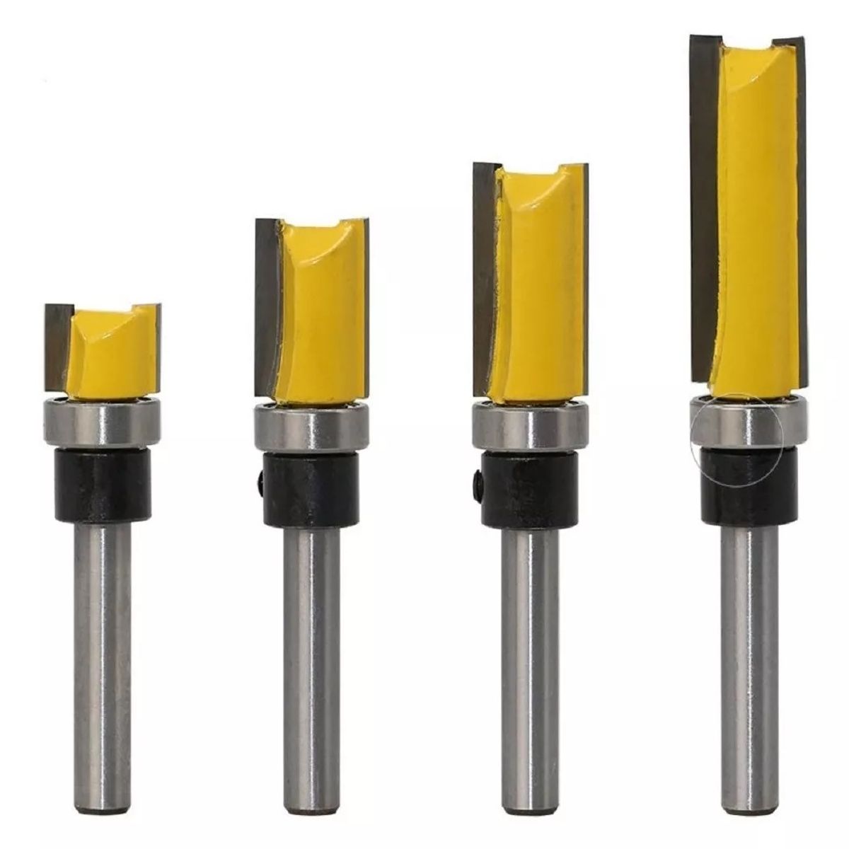 GENERICO - Fresa Madera Copiadora Dif Medidas Vástago De ¼  4 Unidades