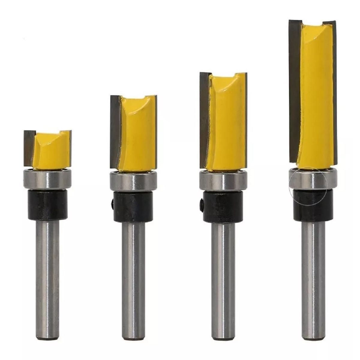 GENERICO - Fresa Madera Copiadora Dif Medidas Vástago De ¼  4 Unidades