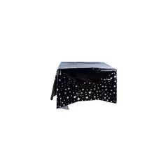 GENERICO - Mantel Negro Tornasol Con Estrellas 137cmx274cm