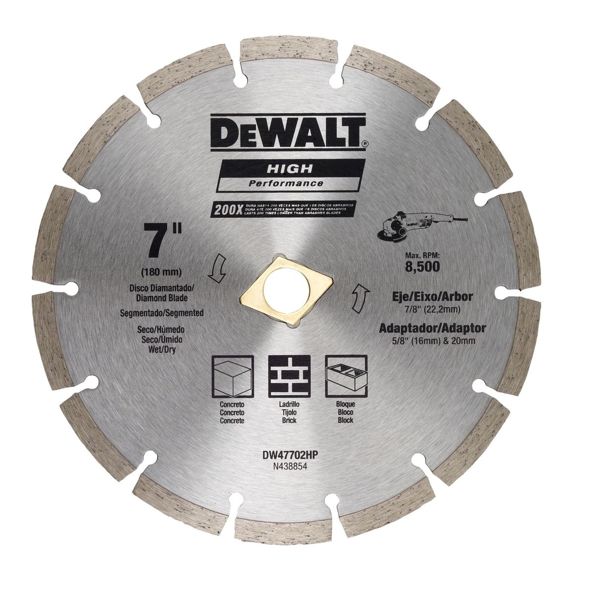 DEWALT - Disco diamantado segmentado 7" DEWALT DW47702HP
