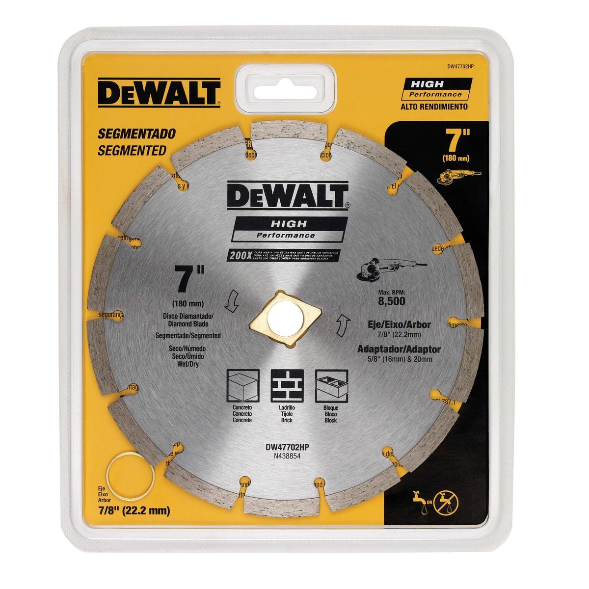 DEWALT - Disco diamantado segmentado 7" DEWALT DW47702HP