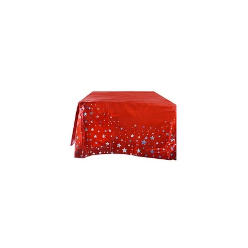 GENERICO - Mantel Rojo Tornasol Con Estrellas 137cmx274cm