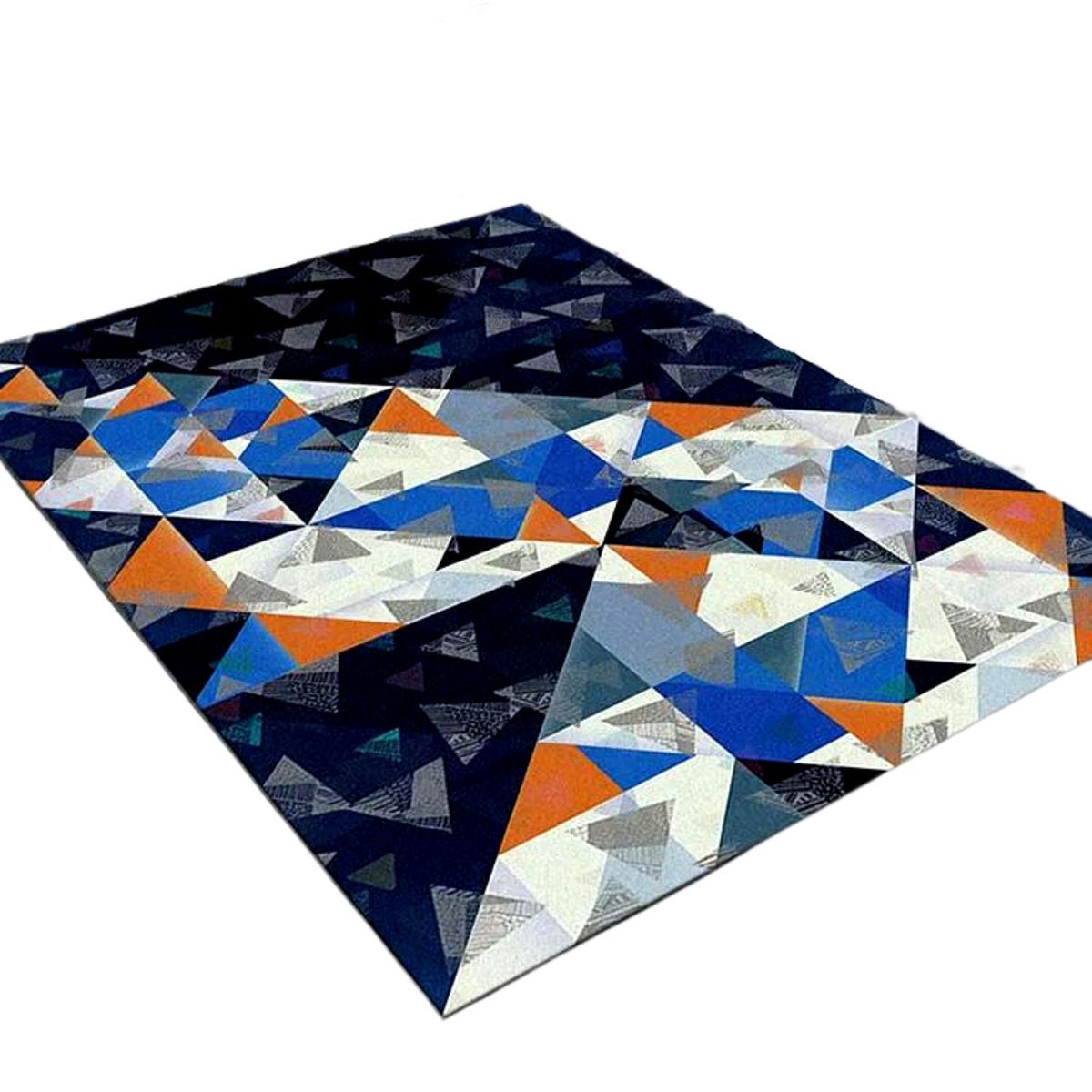 BOHEMIK - Alfombra Diseño Geométrico Tonos Azules Y Claros 160x230 Cm