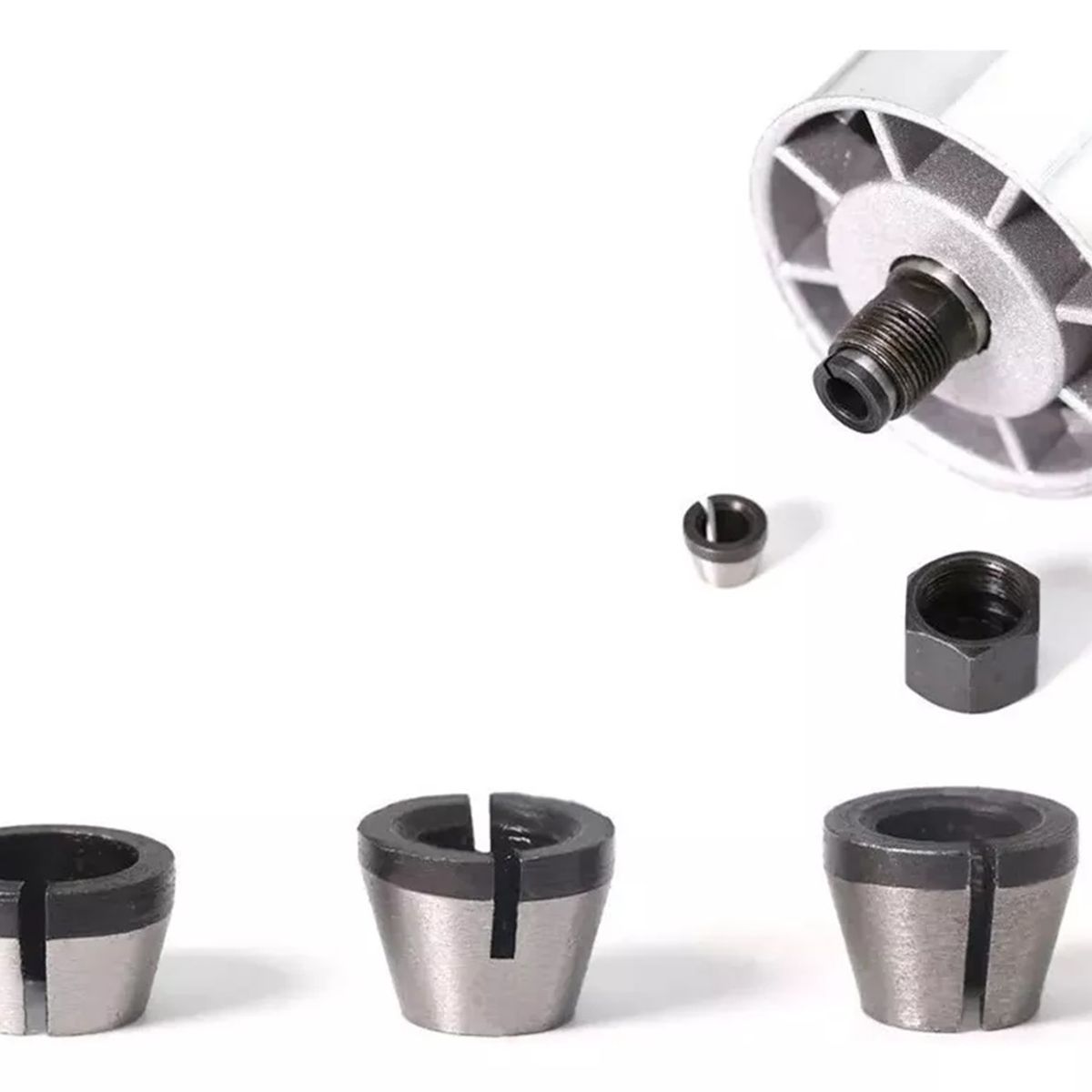 GENERICO - Adaptador Fresa Madera ¼ 8mm Y 6mm Para Router De ¼