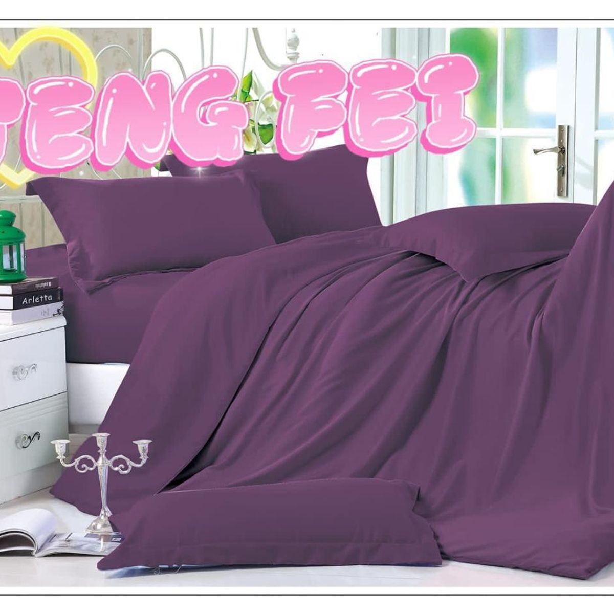 GENERICO - JUEGO DE SÁBANA UNICOLOR 2p