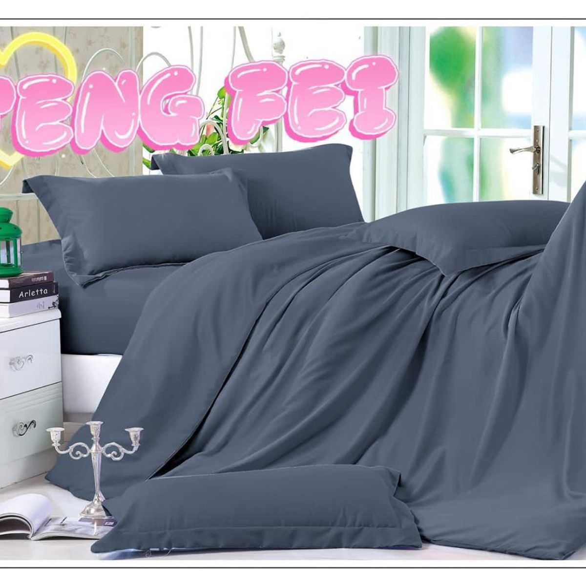 GENERICO - JUEGO DE SÁBANA UNICOLOR 2p