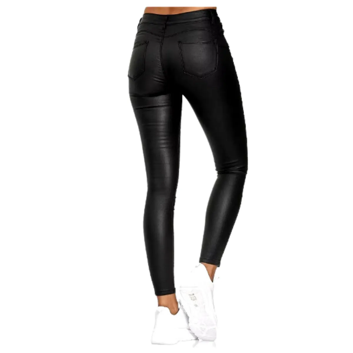 D'JOE - Pantalon Ecocuero Pu Tiro Alto Mujer