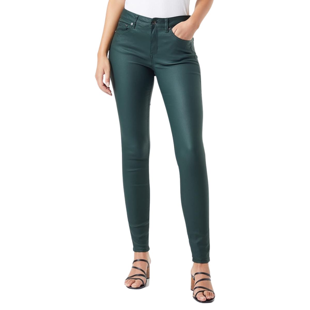 D'JOE - Pantalon Ecocuero Pu Tiro Alto Mujer